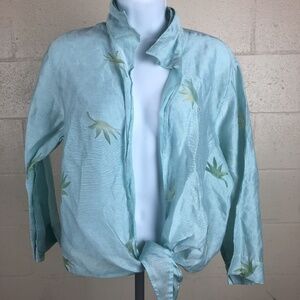 Banana Bay Women’s Wrapped Up Blouse Size XL Teal